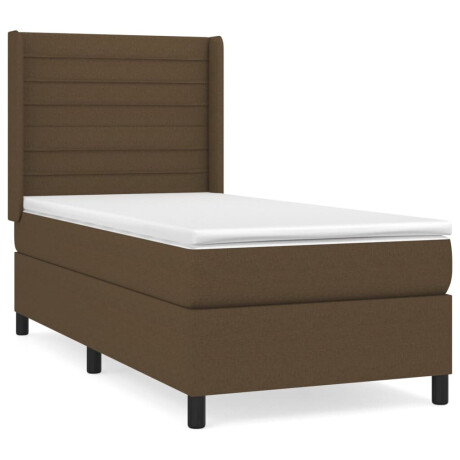 vidaXL Boxspring met matras stof donkerbruin 90x190 cm afbeelding2 - 1