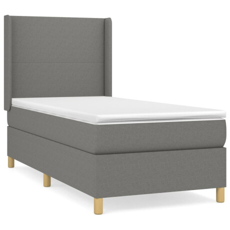 vidaXL Boxspring met matras stof donkergrijs 80x200 cm afbeelding2 - 1
