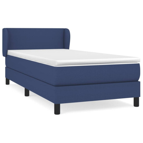 vidaXL Boxspring met matras stof blauw 90x190 cm afbeelding2 - 1