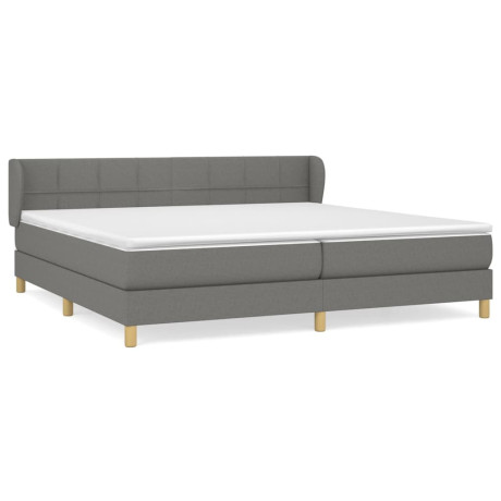 vidaXL Boxspring met matras stof donkergrijs 200x200 cm afbeelding2 - 1