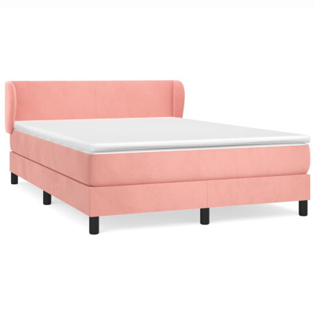 vidaXL Boxspring met matras fluweel roze 140x200 cm afbeelding2 - 1