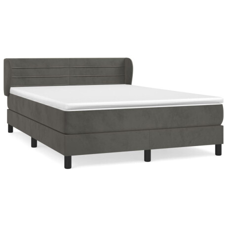 vidaXL Boxspring met matras fluweel donkergrijs 160x200 cm afbeelding2 - 1