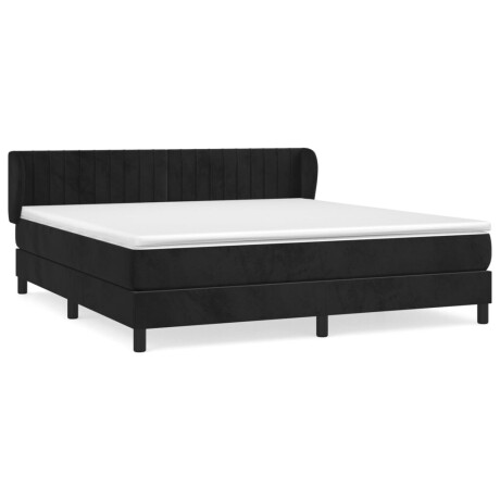 vidaXL Boxspring met matras fluweel zwart 160x200 cm afbeelding2 - 1