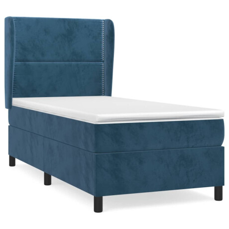 vidaXL Boxspring met matras fluweel donkerblauw 100x200 cm afbeelding2 - 1