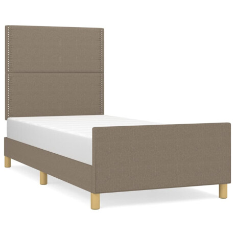 vidaXL Bedframe zonder matras 90x200 cm stof taupe afbeelding2 - 1