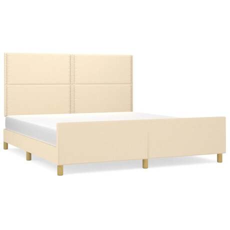 vidaXL Bedframe zonder matras stof crèmekleurig 180x200 cm afbeelding2 - 1