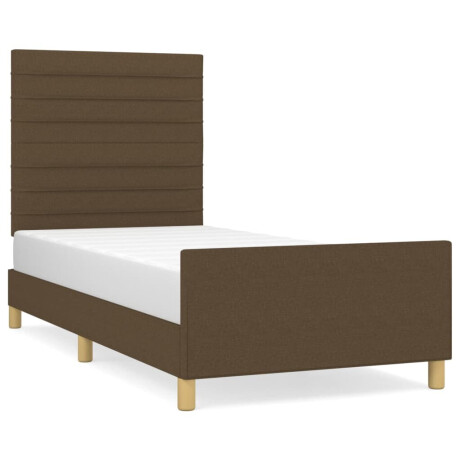 vidaXL Bedframe zonder matras 90x200 cm stof donkerbruin afbeelding2 - 1