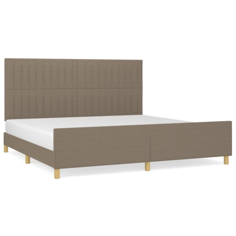 vidaXL Bedframe met hoofdeinde stof taupe 200x200 cm afbeelding2 - 1