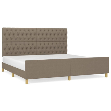vidaXL Bedframe met hoofdeinde stof taupe 200x200 cm afbeelding2 - 1