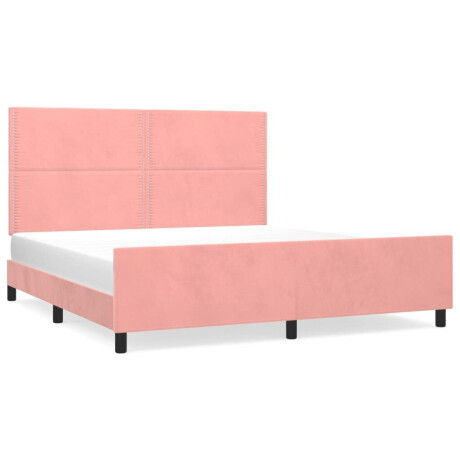 vidaXL Bedframe met hoofdeinde fluweel roze 180x200 cm afbeelding2 - 1