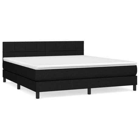 vidaXL Boxspring met matras stof zwart 180x200 cm afbeelding2 - 1