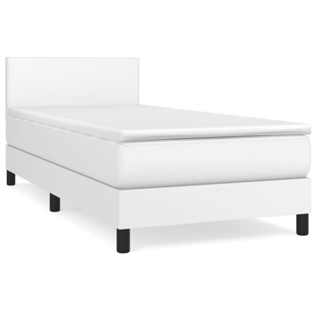 vidaXL Boxspring met matras kunstleer wit 80x200 cm afbeelding2 - 1