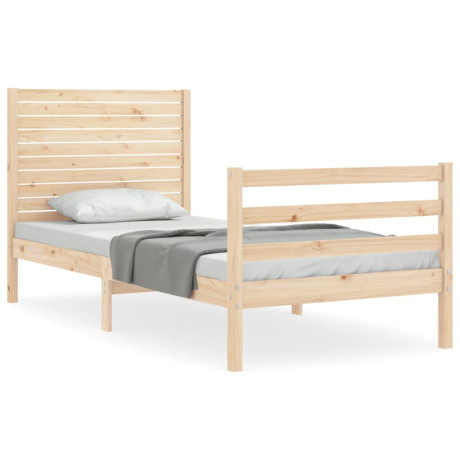 vidaXL Bedframe met hoofdbord massief hout afbeelding2 - 1