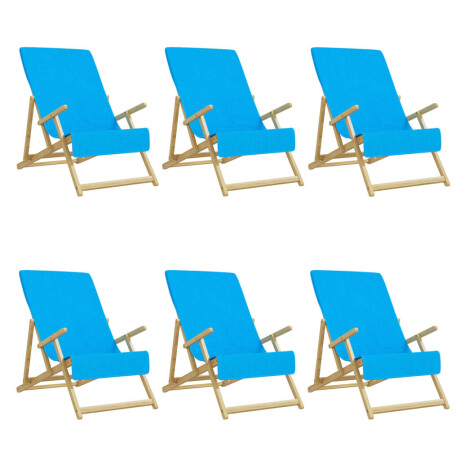 vidaXL Strandhanddoeken 6 st 400 g/m² 60x135 cm stof turquoise afbeelding2 - 1