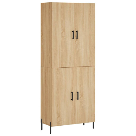 vidaXL Hoge kast 69,5x34x180 cm bewerkt hout sonoma eikenkleurig afbeelding2 - 1