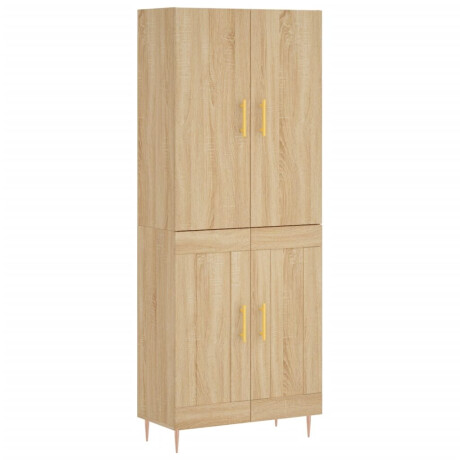 vidaXL Hoge kast 69,5x34x180 cm bewerkt hout sonoma eikenkleurig afbeelding2 - 1