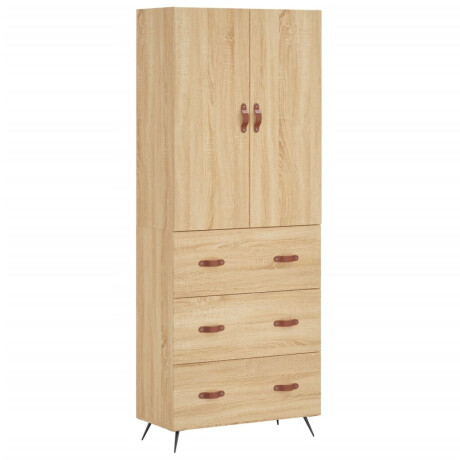 vidaXL Hoge kast 69,5x34x180 cm bewerkt hout sonoma eikenkleurig afbeelding2 - 1