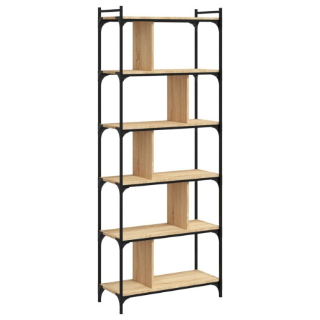 vidaXL Boekenkast 6-laags 76x32x192 cm bewerkt hout sonoma eikenkleur afbeelding2 - 1