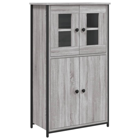 vidaXL Hoge kast 62x32x106,5 cm bewerkt hout grijs sonoma afbeelding2 - 1