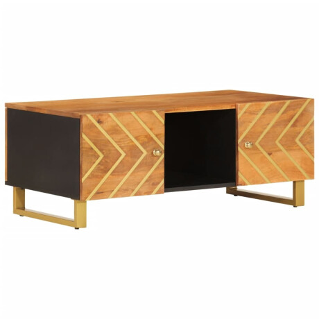 vidaXL Salontafel 100x54x40 cm massief mangohout bruin en zwart afbeelding2 - 1