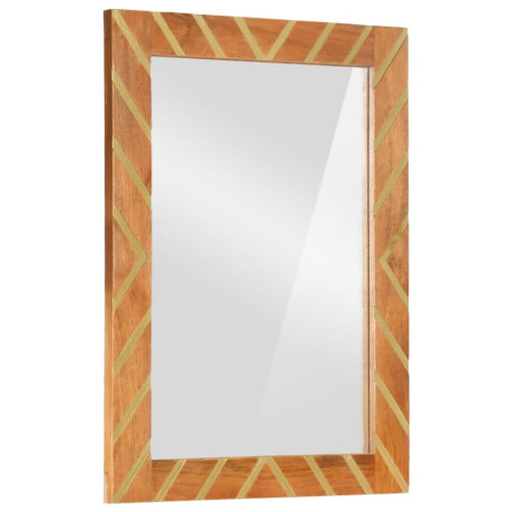 vidaXL Badkamerspiegel 50x70x3 cm massief mangohout en glas bruin afbeelding2 - 1