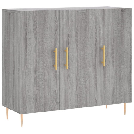 vidaXL Dressoir 90x34x80 cm bewerkt hout grijs sonoma eikenkleurig afbeelding2 - 1