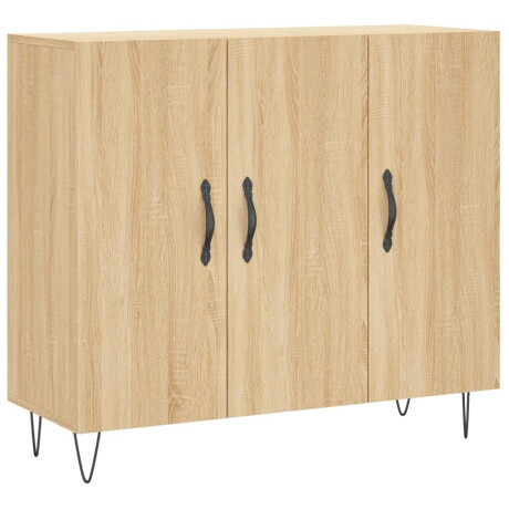 vidaXL Dressoir 90x34x80 cm bewerkt hout sonoma eikenkleurig afbeelding2 - 1