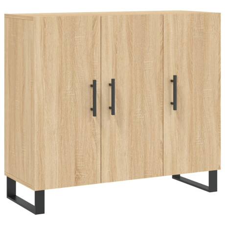 vidaXL Dressoir 90x34x80 cm bewerkt hout sonoma eikenkleurig afbeelding2 - 1