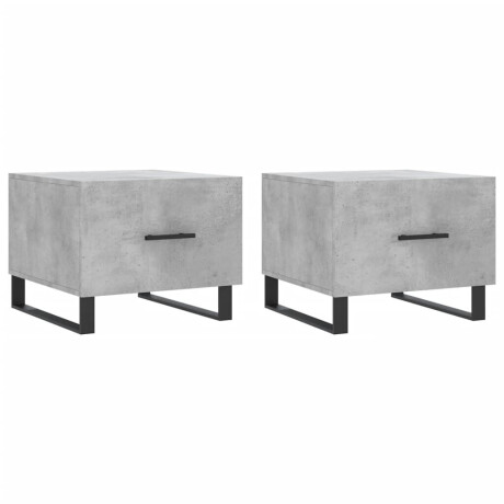 vidaXL Salontafels 2 st 50x50x40 cm bewerkt hout betongrijs afbeelding2 - 1