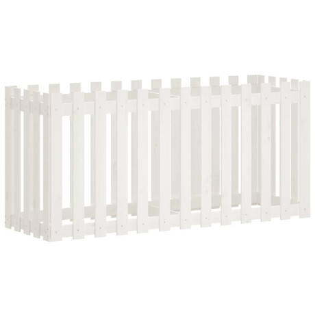 vidaXL Plantenbak verhoogd hekontwerp 150x50x70 cm grenenhout wit afbeelding2 - 1