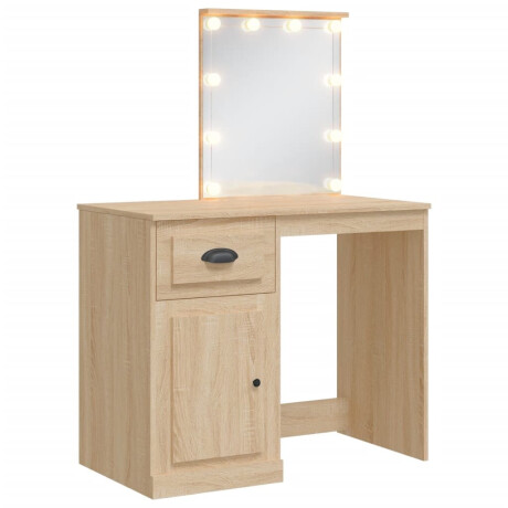 vidaXL Kaptafel met LED-verlichting 90x42x132,5 cm sonoma eikenkleurig afbeelding2 - 1