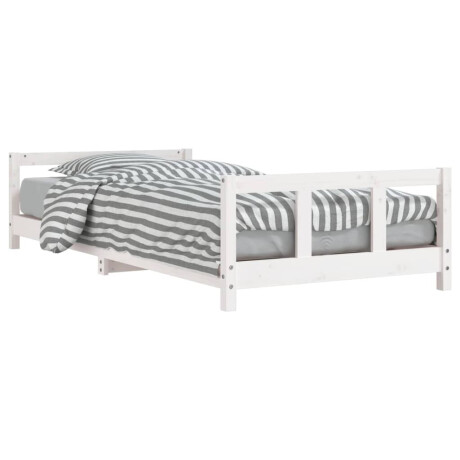 vidaXL Kinderbedframe 90x190 cm massief grenenhout wit afbeelding2 - 1
