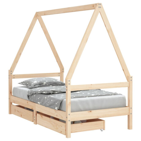 vidaXL Kinderbedframe met lades 80x160 cm massief grenenhout afbeelding2 - 1