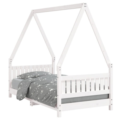 vidaXL Kinderbedframe 80x160 cm massief grenenhout wit afbeelding2 - 1