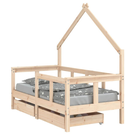 vidaXL Kinderbedframe met lades 70x140 cm massief grenenhout afbeelding2 - 1