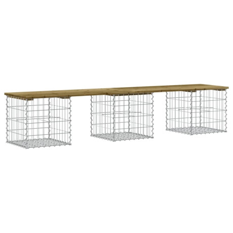 vidaXL Tuinbank schanskorfontwerp 203x44x42 cm geïmpregneerd hout afbeelding2 - 1