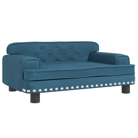 vidaXL Kinderbank 70x45x30 cm fluweel blauw afbeelding2 - 1