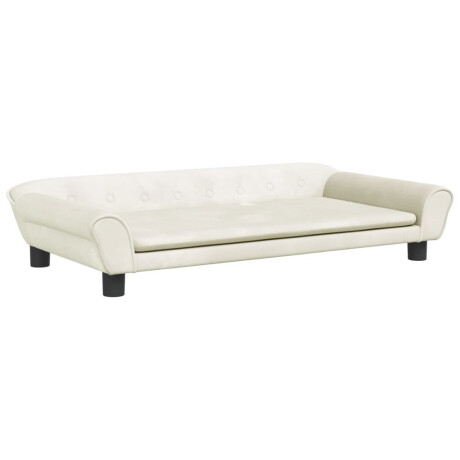 vidaXL Kinderbank 100x50x26 cm fluweel crèmekleurig afbeelding2 - 1