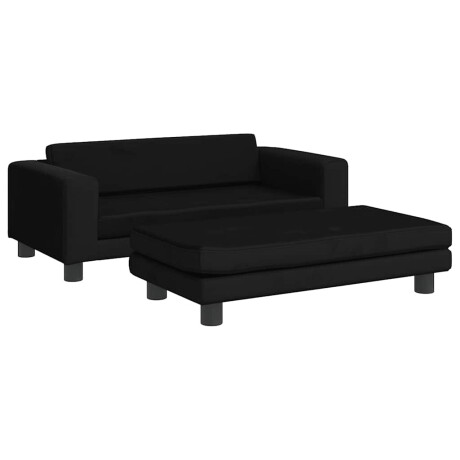 vidaXL Kinderbank met voetensteun 100x50x30 cm fluweel zwart afbeelding2 - 1
