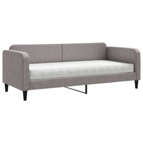 vidaXL Slaapbank met matras 80x200 cm stof taupe afbeelding2 - 1