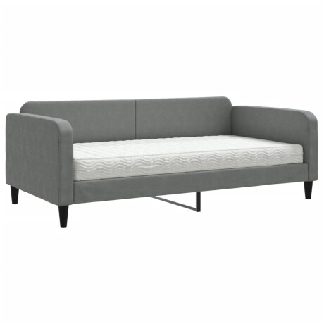 vidaXL Slaapbank met matras 100x200 cm stof donkergrijs afbeelding2 - 1