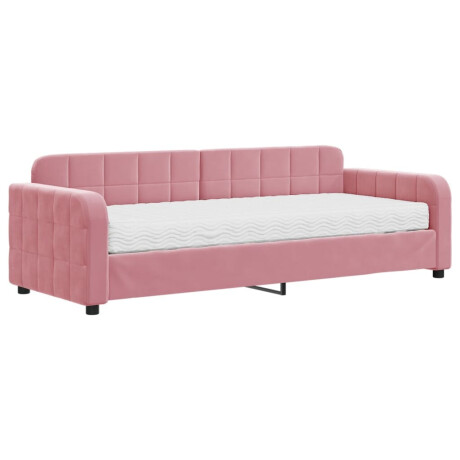vidaXL Slaapbank met matras 80x200 cm fluweel roze afbeelding2 - 1