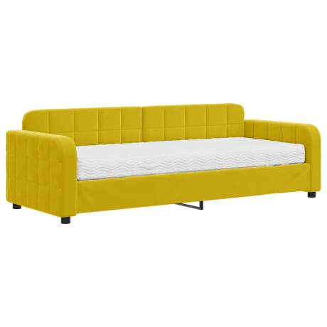 vidaXL Slaapbank met matras 80x200 cm fluweel geel afbeelding2 - 1