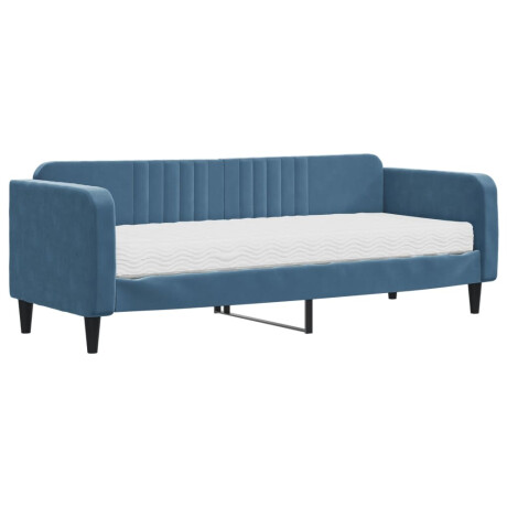 vidaXL Slaapbank met matras 80x200 cm fluweel blauw afbeelding2 - 1