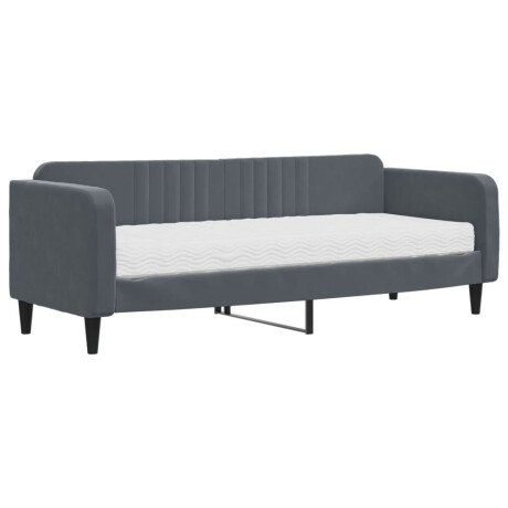 vidaXL Slaapbank met matras 80x200 cm fluweel donkergrijs afbeelding2 - 1