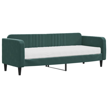 vidaXL Slaapbank met matras 80x200 cm fluweel donkergroen afbeelding2 - 1