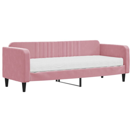vidaXL Slaapbank met matras 80x200 cm fluweel roze afbeelding2 - 1