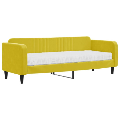 vidaXL Slaapbank met matras 80x200 cm fluweel geel afbeelding2 - 1