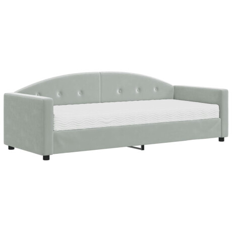 vidaXL Slaapbank met matras 80x200 cm fluweel lichtgrijs afbeelding2 - 1