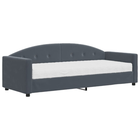 vidaXL Slaapbank met matras 80x200 cm fluweel donkergrijs afbeelding2 - 1